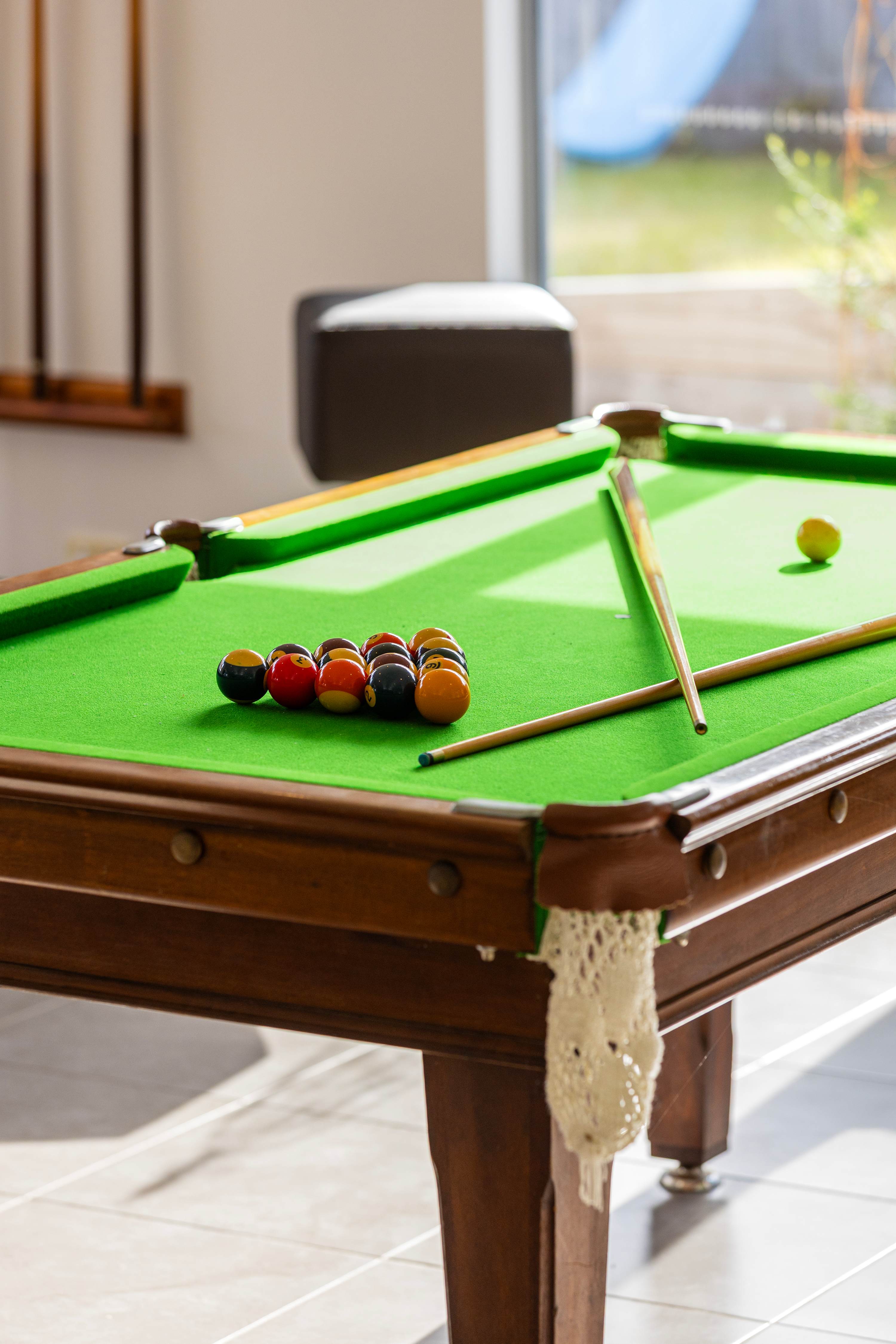 Pool Table in Open Plan Living Area