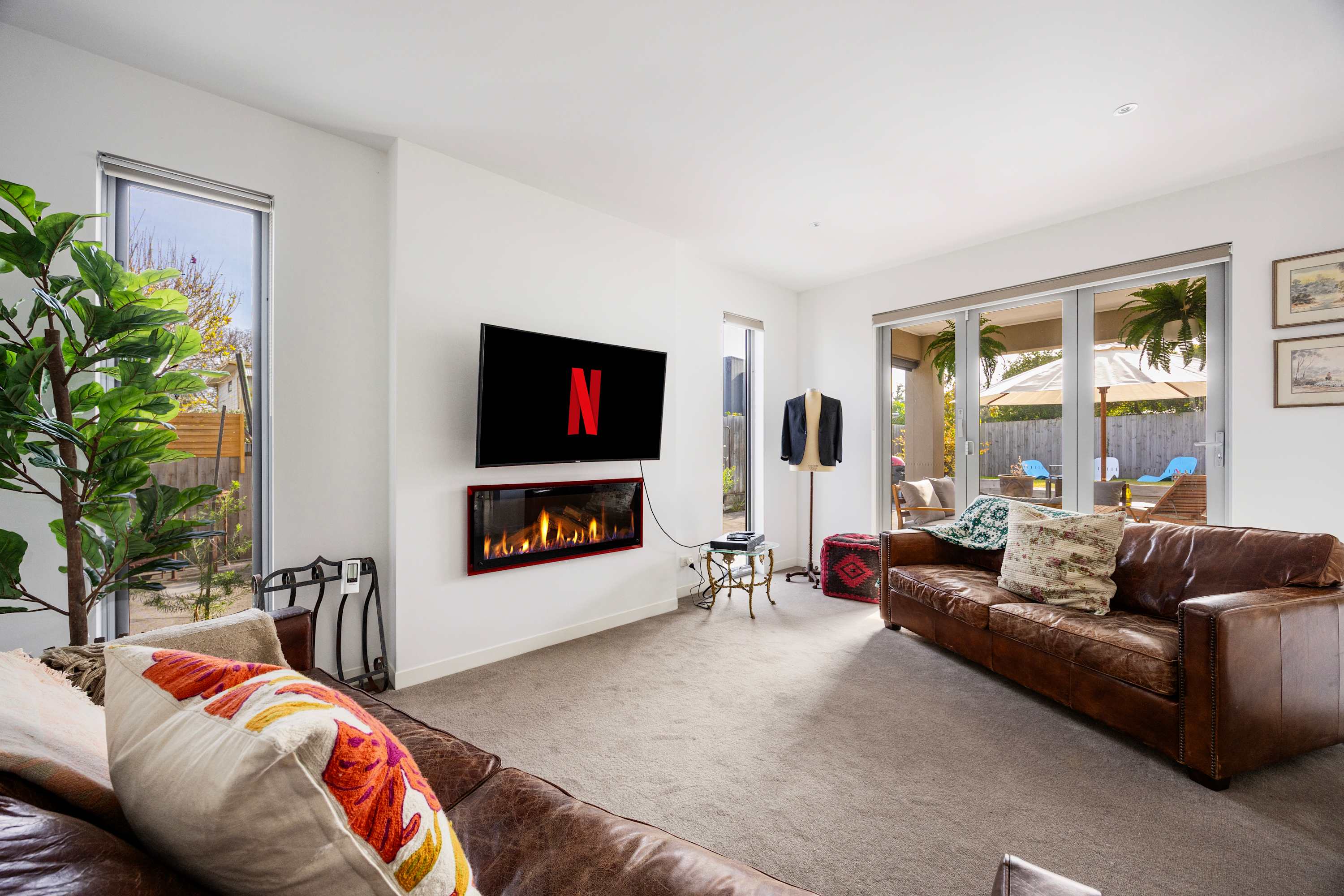 Downstairs Lounge Room with Gas Fireplace